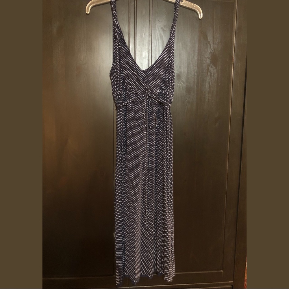 GAP Navy Blue Polka Dot Midi Dress